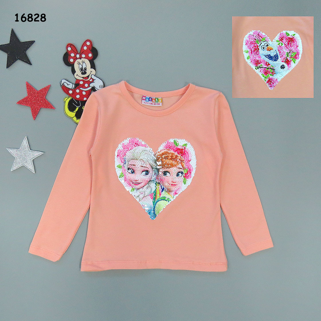 Кофта Ельза і Анна для дівчинки (двосторонні паєтки). 86-92 см, фото 1