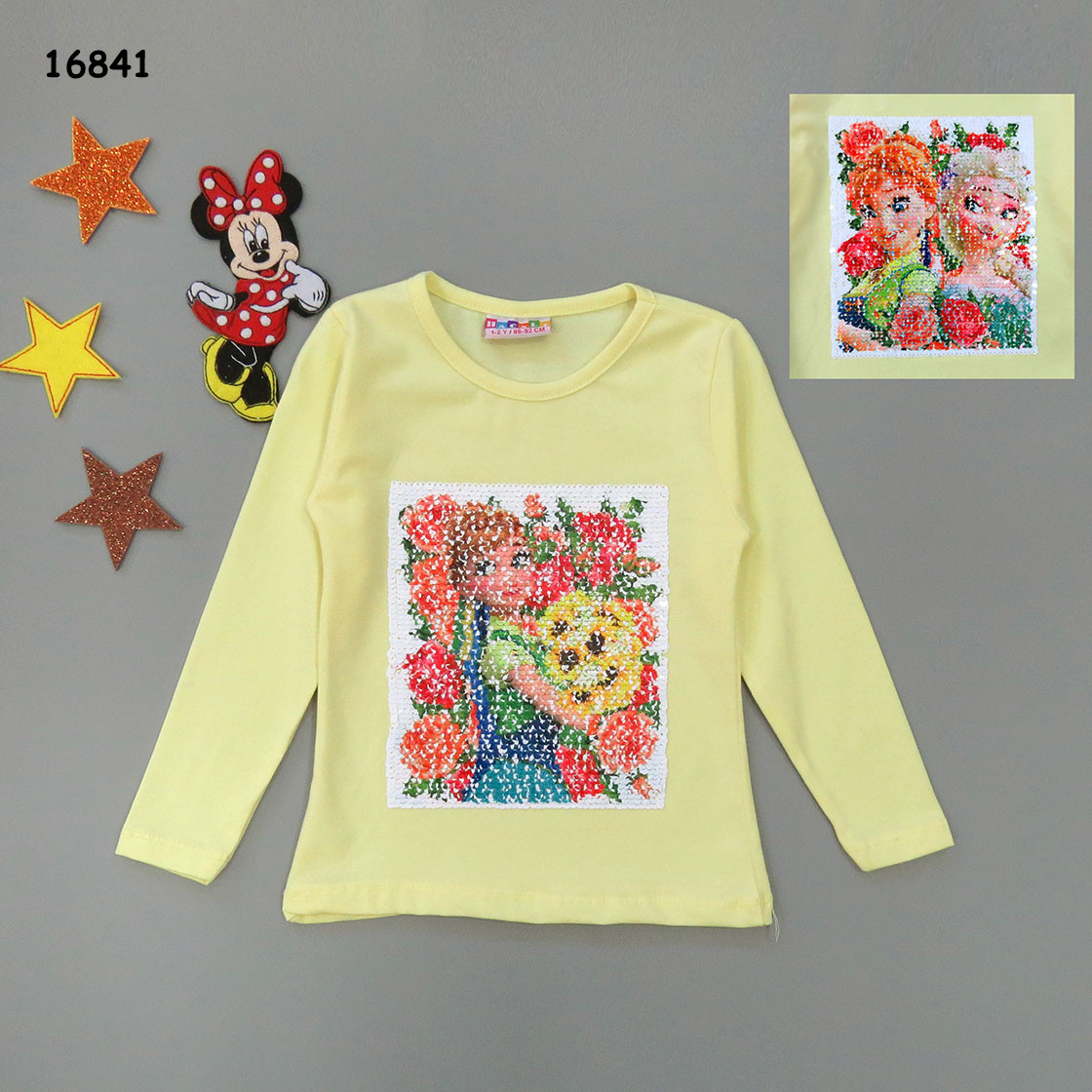 Кофта "Ельза і Анна" для дівчинки (двосторонні паєтки). 86-92 см
