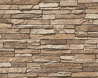 Светло-коричневые немецкие 3д обои 958332, под плоские природные камни, стена с натуральной каменной кладкой