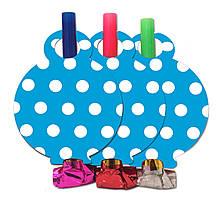 Язичок гусок карнавальний " Горох блакитний", 6 шт. в уп.