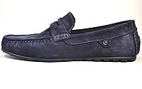 Мужские мокасины синее замшевые летние обувь больших размеров ETHEREAL BS Classic Blu Vel by Rosso Avangard