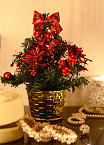 Ялинка маленька штучна прикрашена Червона 20 cm 0424R, фото 4