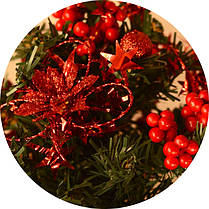 Ялинка маленька штучна прикрашена Червона 20 cm 0424R, фото 5