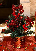 Ялинка маленька штучна прикрашена Червона 20 cm 0424R, фото 3