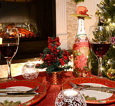 Ялинка маленька штучна прикрашена Червона 20 cm 0424R, фото 2