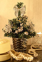 Ялинка маленька прикрашена сріблом 20 см 0424 S, фото 4