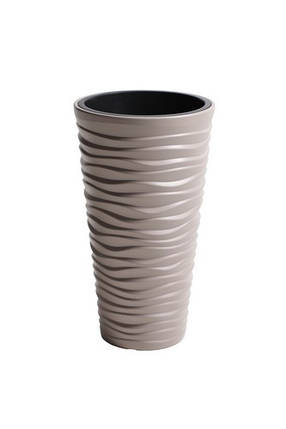 Горщик з кашпо для рослин PROSPERPLAST SAND SLIM - бежевий, 18/45 л, фото 1