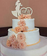 Весільні фігурки в торт. Імена та прізвище на торт з дерева. Дата весілля з дерева "Парочка"