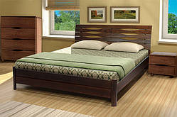 Ліжко MІКС-Мебель двоспальне дерев'яне Марія 160*200 темний горіх