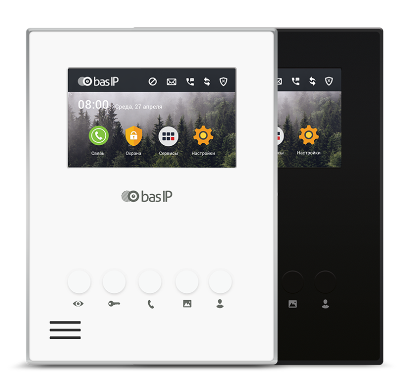 IP Відеодомофон — BAS-IP AU-04L White/Black, фото 1