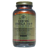 Риб'ячий жир, Омега 3 6 9 (EFA, Omega 3-6-9), Solgar, 1300 мг, 120 капсул