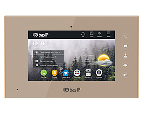 IP Відеодомофон — BAS-IP AQ-07 White/Gold/Black Золотий