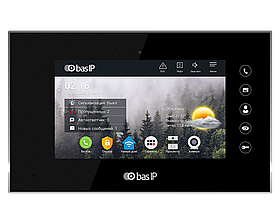 IP Відеодомофон — BAS-IP AQ-07 White/Gold/Black Чорний