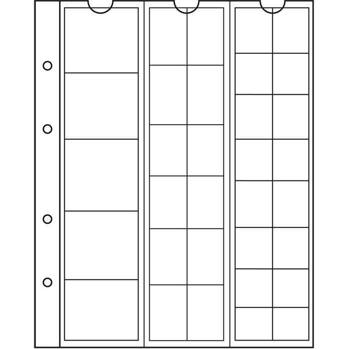 Аркуш до альбому Leuchtturm, NUMIS для монет від 17 мм до 34 мм, NH33