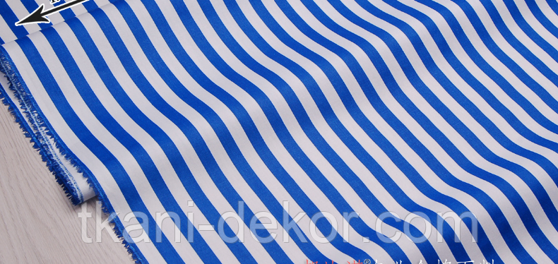 Сатин (бавовняна тканина) синя смужка, фото 1