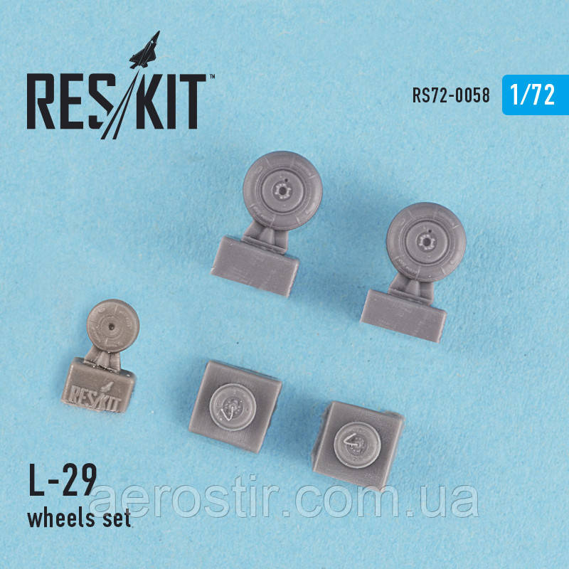 L-29 wheels set 1/72 RES/KIT 72-0058, фото 1