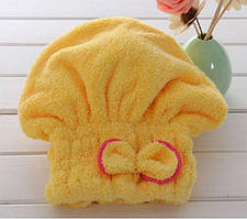 Тюрбан для сушіння волосся one size жовтий