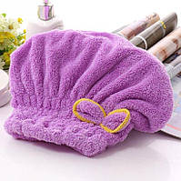 Чалма для сушіння волосся з мікроволокна one size бузковий