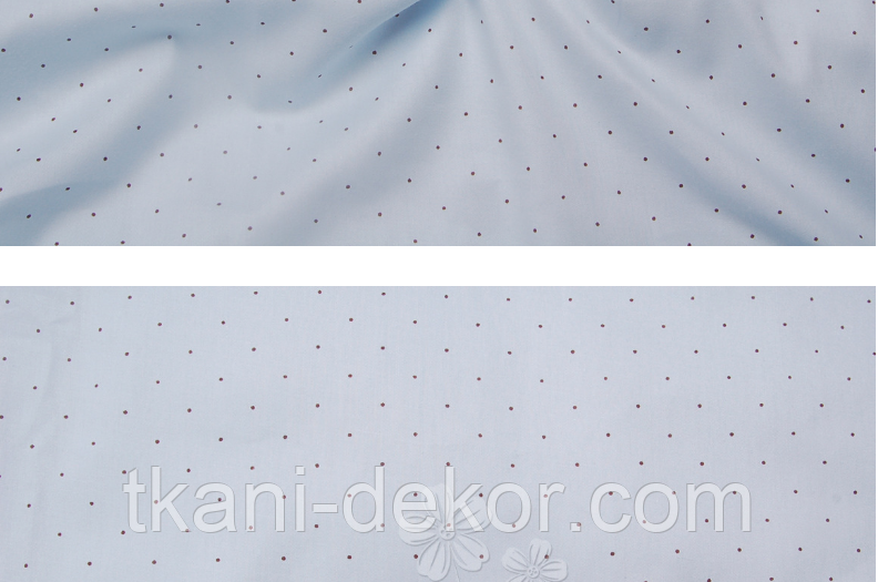 Сатин (хлопкова тканина) Крапки на блакитному (0,90*160), фото 1