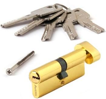 Циліндр Avers ZM-90-C-G ключ/тумблер золото (Китай)
