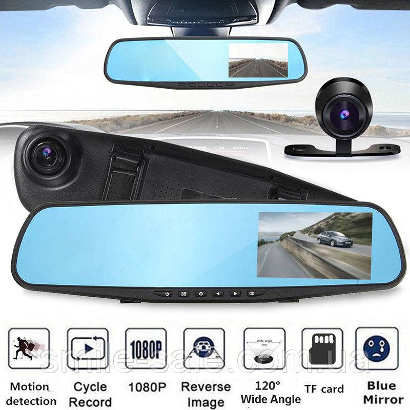 Відеореєстратор Дзеркало на 2 камери Car DVR Mirror L9000 Full HD 1080P