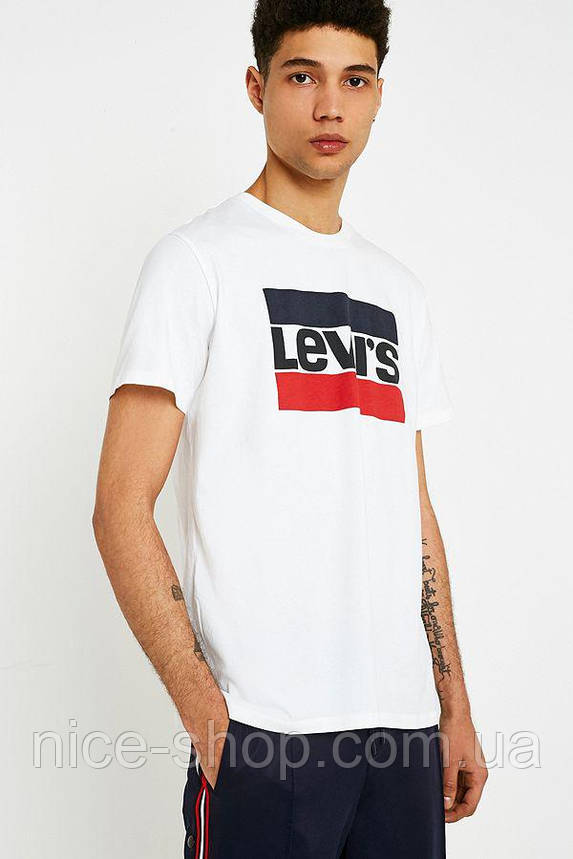 Розмір М! Футболка чоловіча Levis біла, фото 1