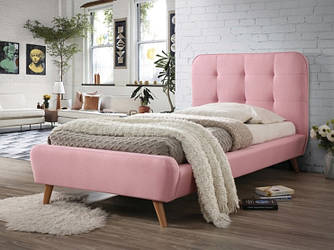 Односпальне ліжко з мякою оббивкою Tiffany 90 różowy Signal