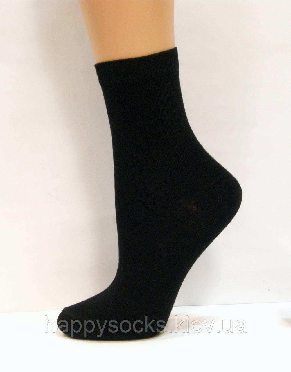 Дитячі бавовняні високі шкарпетки чорного кольору
