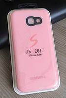 Кольоровий силіконовий чохол-накладка для Samsung Galaxy A5 2017 / A520 Світло-Рожевий