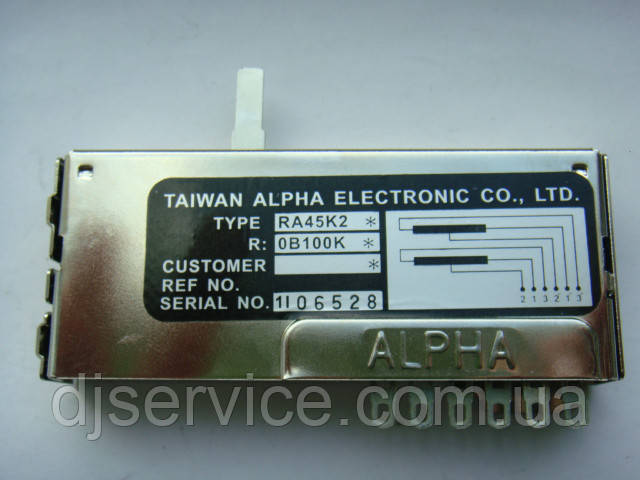 Фейдер ALPHA RA45K2 75 мм для пультів NI Traktor Kontrol Z2, фото 1