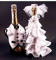 Украшение для свадебного шампанского белого цвета