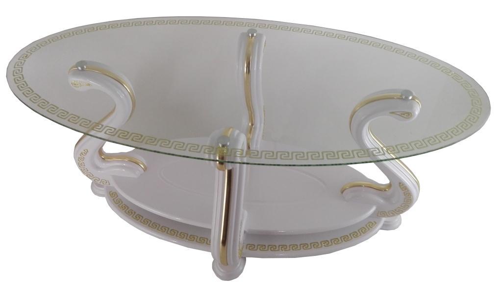 Журнальний скляний стіл на деревяних опорах плівка глянець МС-1 Мілан Антонік, фото 1