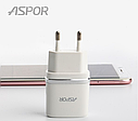 Мережевий зарядний пристрій Aspor-A828 micro (2USB/2.4A) +кабель білий, фото 2