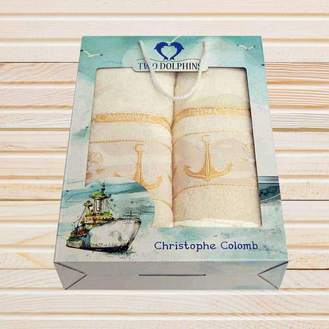 Набір рушників Two Dolphins bukle 2-ка (л + б) colomb 2, фото 1