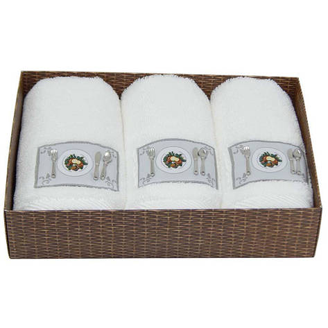 Набір рушників Soft Cotton Kitcen 3 штуки білий, 30*50, фото 1