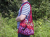 Авоська - Сумка на плече - Червона сумка - Пляжна сумка - Бавовняна сумка, фото 3