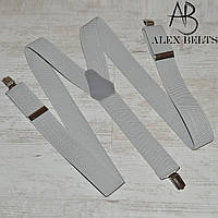 Підтяжка чоловіча світло-сіра, 35 мм