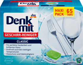 Таблетки для миття посуду в посудомийній машині Denkmit Classic 2в1 975g Maxi Pack 65 табл.