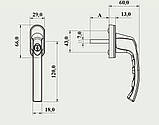 Ручка віконна із замком (анти дітки) коричнева Україна, фото 2