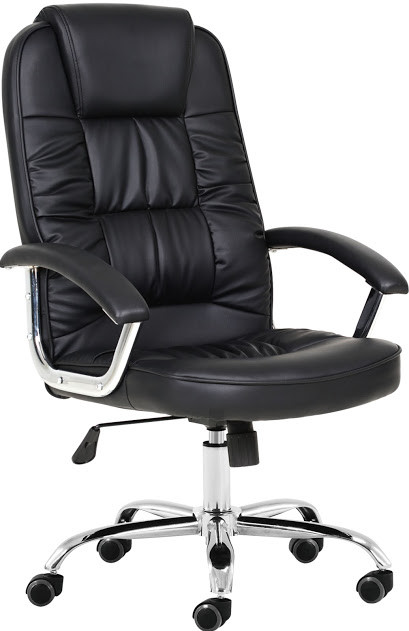 Комп'ютерне крісло офісне Бонус Richman чорне хром 106-113х53х50 см з м'якими підлокітниками