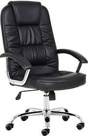 Комп'ютерне крісло офісне Бонус Richman чорне хром 106-113х53х50 см з м'якими підлокітниками