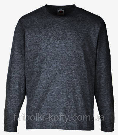 Дитяча футболка З довгим Рукавом Темно-сірий Меланж Fruit of the loom 61-007-HD 5-6, фото 1