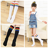 Гольфи - панчохи для дівчинки чорні з різнокольоровими смужками, фото 5