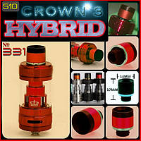 № 331 Uwell Crown 3 Drip Tip Hydrid Red Black. Дрип тип гибридный Delrin & Stainless.