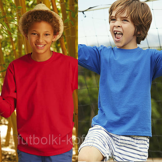 Футболка з довгим рукавом дитяча лонгслів Fruit of the Loom 61-007-0, фото 1