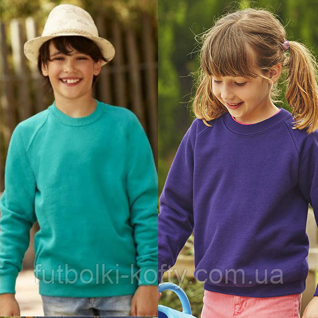 Светр дитячий реглан Classic raglan sweat kids Fruit of the Loom, фото 1