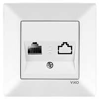 Розетка компьютерная одинарная VIKO Meridian Белый (90970032-WH)