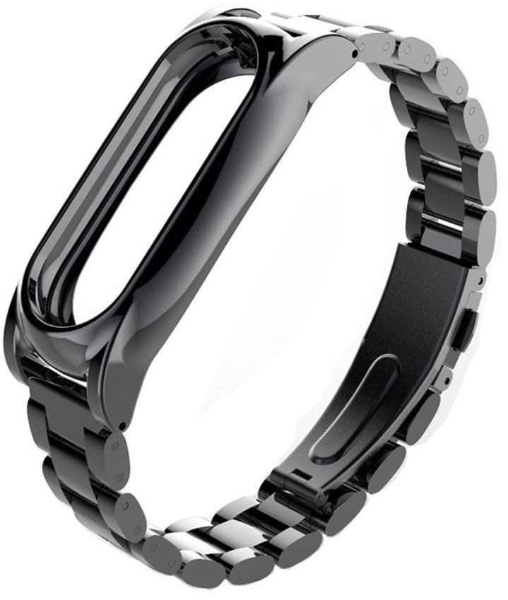 Ремінець металевий Xiaomi Mi Band 2 MiJobs Metal Plus велика ланка Чорний 1085P