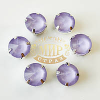 Стрази в цапах ріволі, 10 мм, колір Candy Violet, 1 шт.