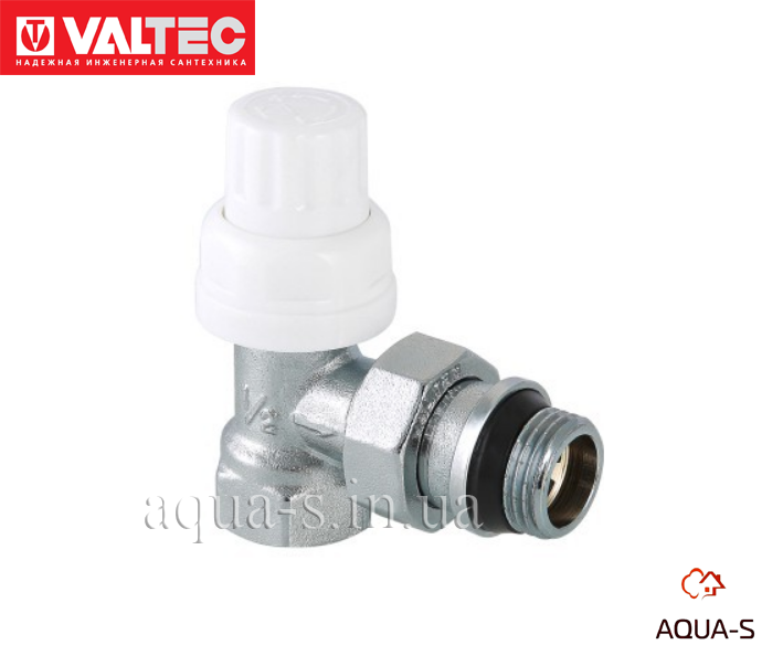Клапан термостатичний Valtec DN 1/2" кутовий з ущільненням (Італія) VT.031.NR.04, фото 1
